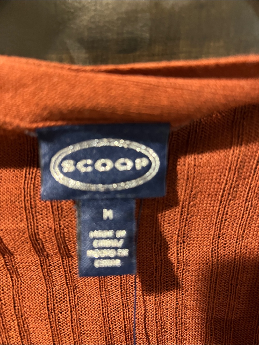 Long Ribbed Button-Front Maxi Cardigan in Rust - Picture 4 of 4